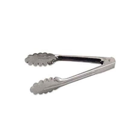 7 In Scalloped Edge Stainless Steel Tongs